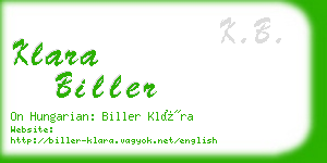 klara biller business card